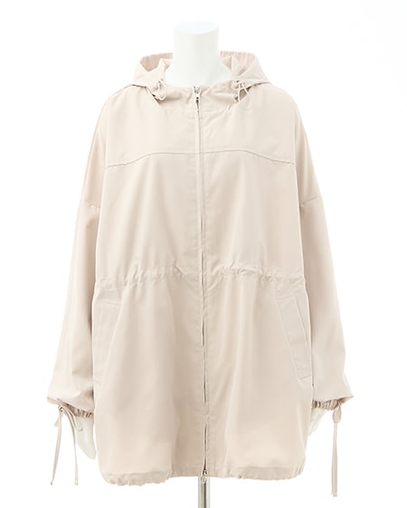 INGNI(イング) ミドル丈袖リボン2Wayマウンテンパーカー ライトベージュ