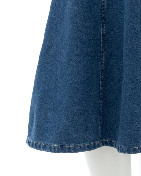 INGNI(イング) 合皮切替デニムミニワンピース ブルー/ブラウン