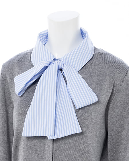 INGNI(イング) ボウタイドッキングニット グレー/ブルーストライプ