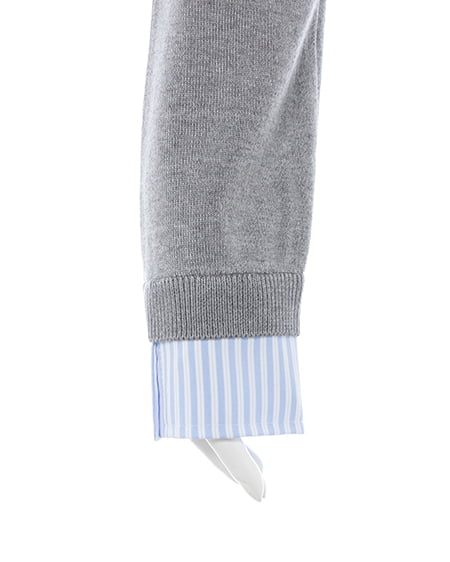 INGNI(イング) ボウタイドッキングニット グレー/ブルーストライプ