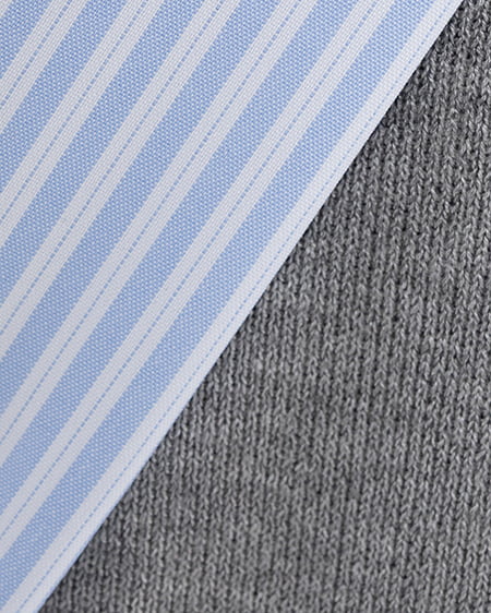 INGNI(イング) ボウタイドッキングニット グレー/ブルーストライプ