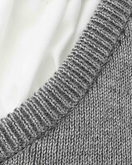 INGNI(イング) ビジュー飛ばしレイヤード風ニット グレー/オフホワイト