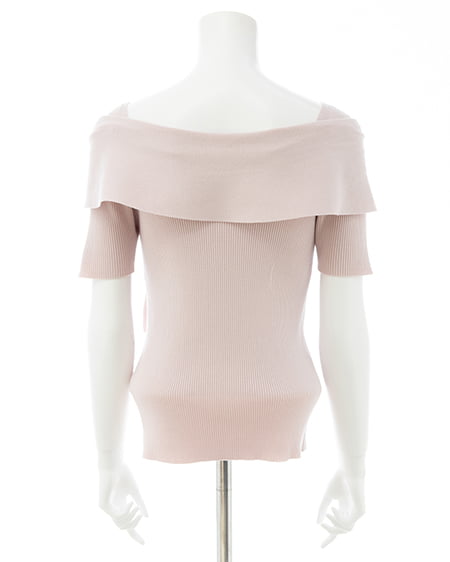 INGNI(イング) リボンオフショル半袖ニット ピンク