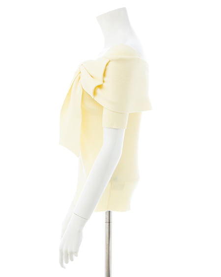 INGNI(イング) リボンオフショル半袖ニット イエロー