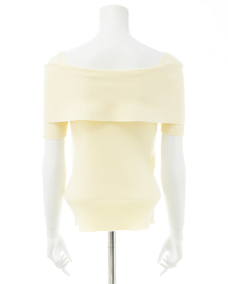 INGNI(イング) リボンオフショル半袖ニット イエロー