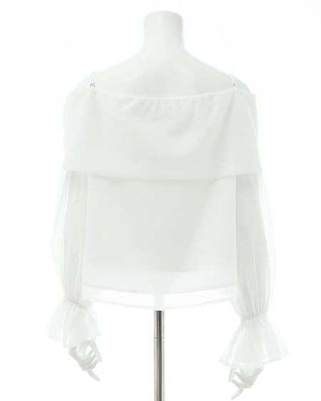 INGNI(イング) シアーオフショルリボンブラウス オフホワイト
