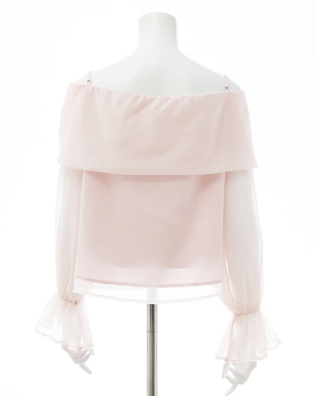 INGNI(イング) シアーオフショルリボンブラウス ピンク