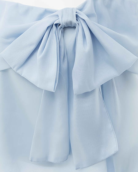 INGNI(イング) シアーオフショルリボンブラウス サックス