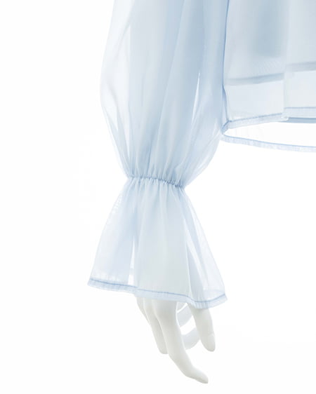 INGNI(イング) シアーオフショルリボンブラウス サックス