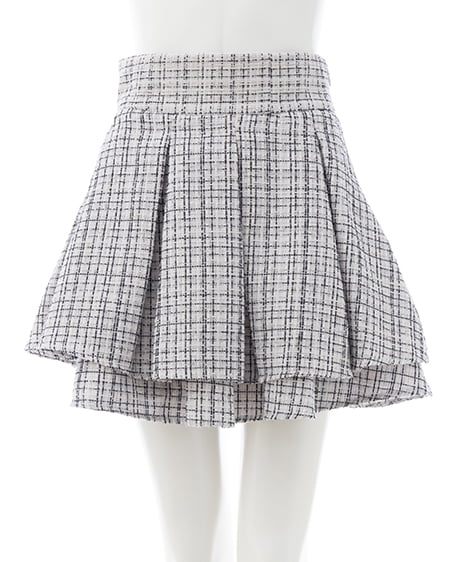 INGNI(イング) ツイードタックミニフレアスカート オフ/ツイード