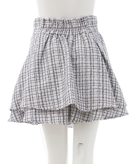 INGNI(イング) ツイードタックミニフレアスカート オフ/ツイード