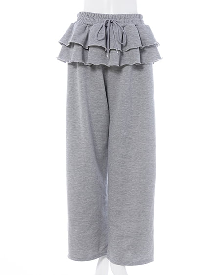 INGNI(イング) フリルスウェットパンツ グレー