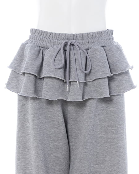INGNI(イング) フリルスウェットパンツ グレー