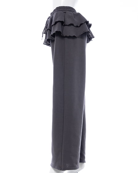 INGNI(イング) フリルスウェットパンツ チャコールグレー
