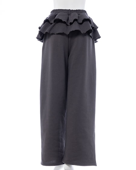 INGNI(イング) フリルスウェットパンツ チャコールグレー