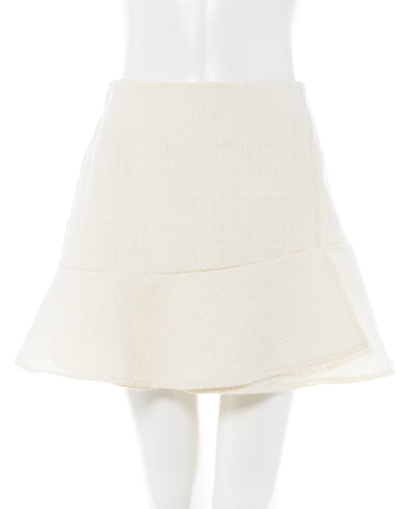 【4/8 2時までの限定価格】【WEB限定】アシメ切替ツイードミニスカパン