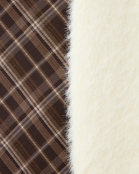 INGNI(イング) シャギーニットボレロ+マーメイドワンピースセット アイボリー/ブラウンチェック