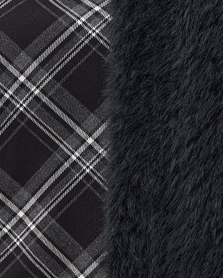 INGNI(イング) シャギーニットボレロ+マーメイドワンピースセット クロ/クロチェック