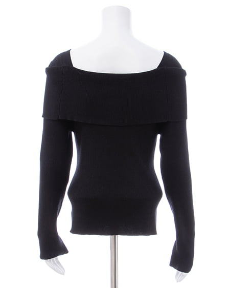 INGNI(イング) ブローチ付オフショルニット クロ