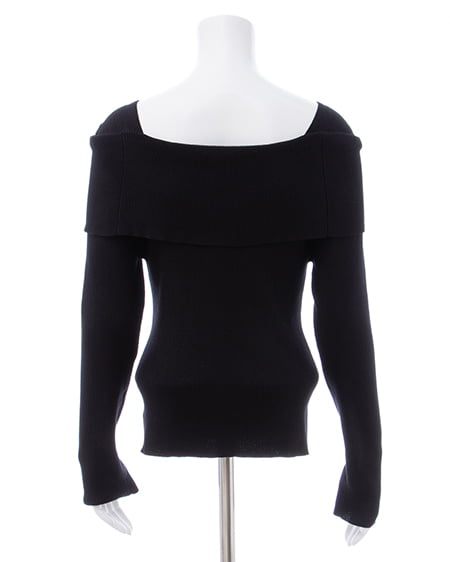 INGNI(イング) ブローチ付オフショルニット クロ/A