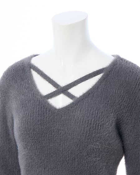INGNI(イング) フェザークロスニット チャコールグレー