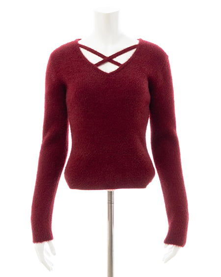 INGNI(イング) フェザークロスニット ボルドー