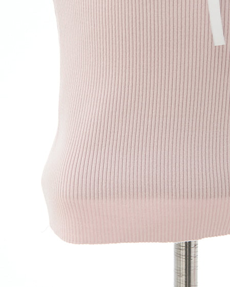 INGNI(イング) デコルテオープンリブニット ピンク/オフホワイト