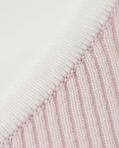 INGNI(イング) デコルテオープンリブニット ピンク/オフホワイト