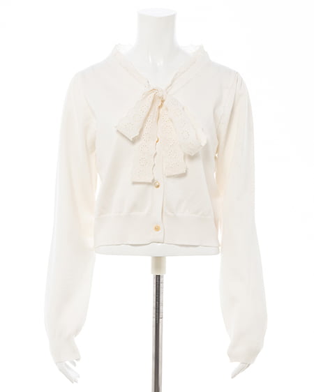 INGNI(イング) レースボウタイニット アイボリー