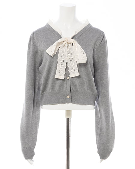 INGNI(イング) レースボウタイニット グレー