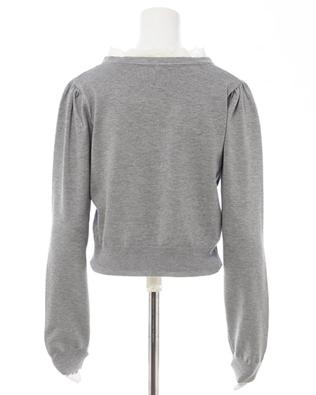 INGNI(イング) レースボウタイニット グレー