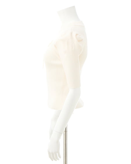 INGNI(イング) デコルテオープン5分袖ニット オフホワイト