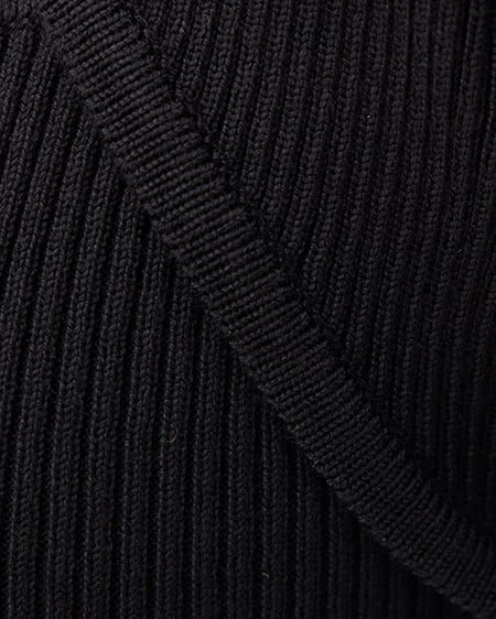 INGNI(イング) デコルテオープン5分袖ニット クロ