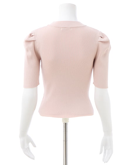 INGNI(イング) デコルテオープン5分袖ニット ピンク