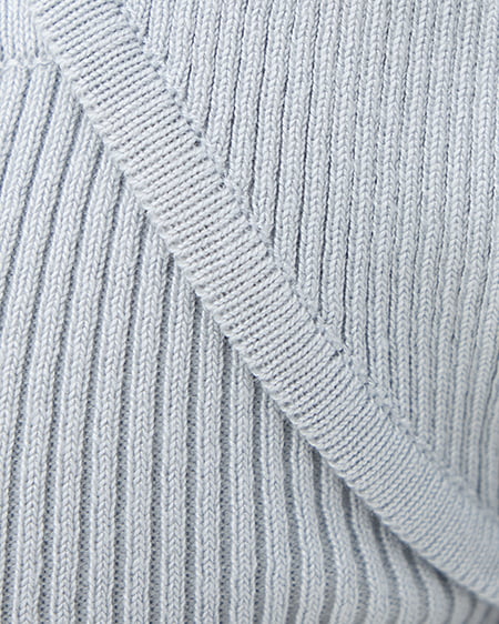 INGNI(イング) デコルテオープン5分袖ニット サックス