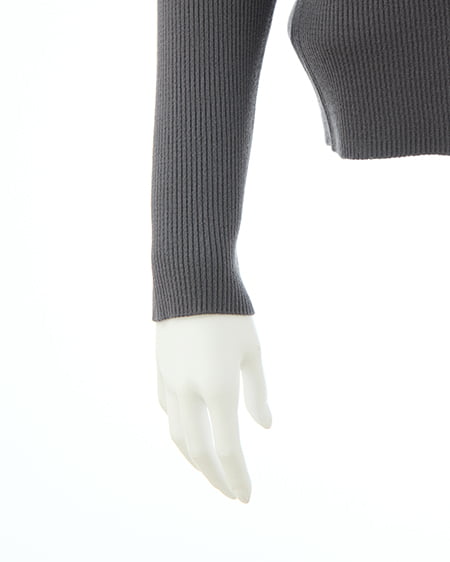 INGNI(イング) 両肩リボンスリットニット グレー