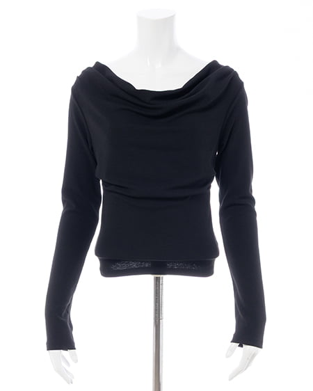 INGNI(イング) ギャザードレープトップス クロ