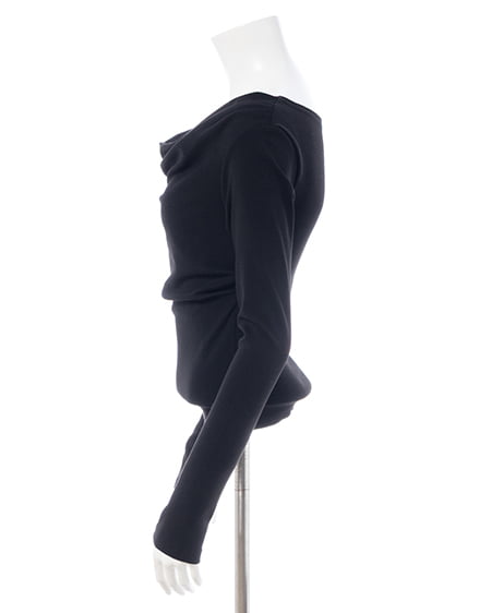 INGNI(イング) ギャザードレープトップス クロ