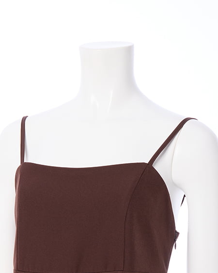 INGNI(イング) バックレースアップアシメスリットキャミワンピース ダークブラウン