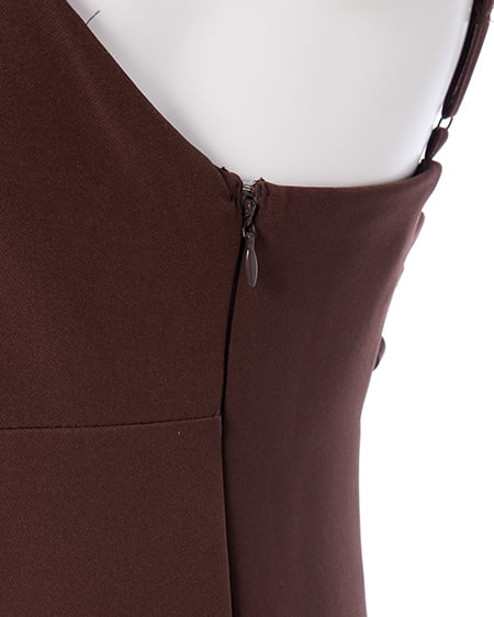 INGNI(イング) バックレースアップアシメスリットキャミワンピース ダークブラウン