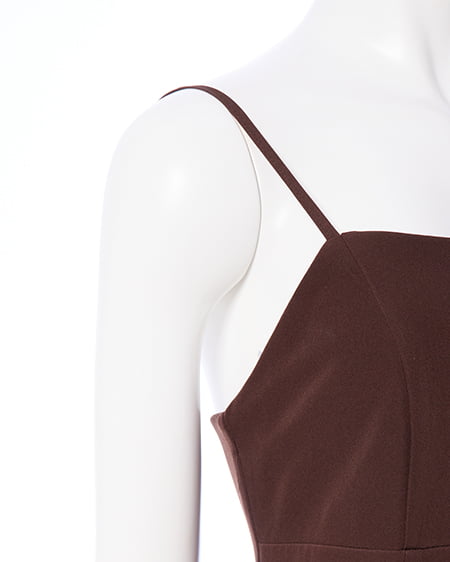 INGNI(イング) バックレースアップアシメスリットキャミワンピース ダークブラウン