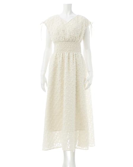 INGNI(イング) ジャガードフリンジワンピース アイボリー