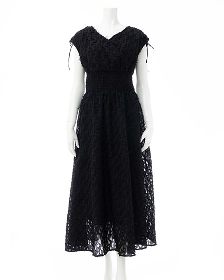 INGNI(イング) ジャガードフリンジワンピース クロ