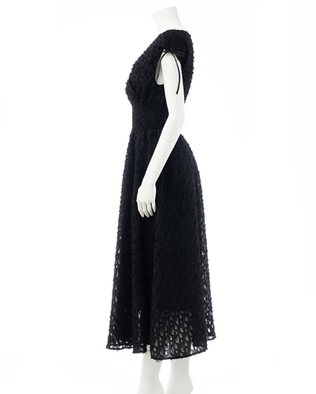 INGNI(イング) ジャガードフリンジワンピース クロ