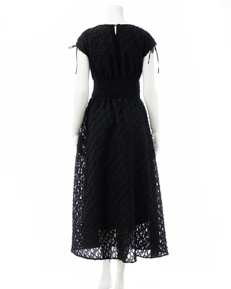 INGNI(イング) ジャガードフリンジワンピース クロ