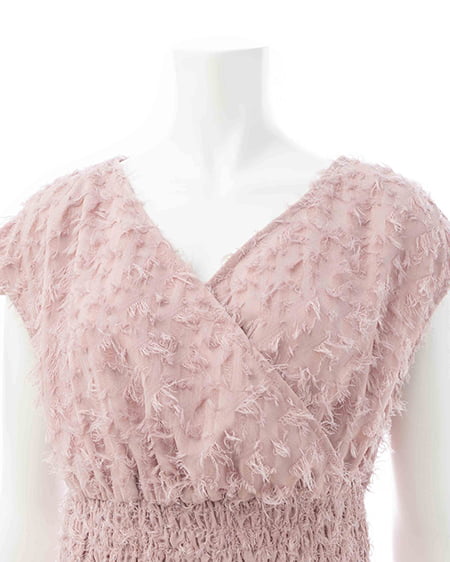 INGNI(イング) ジャガードフリンジワンピース ピンク