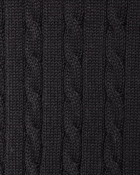 INGNI(イング) 胸刺繍金ボタンケーブルニットカーディガン クロ