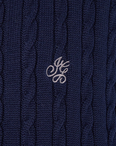 INGNI(イング) 胸刺繍金ボタンケーブルニットカーディガン コン