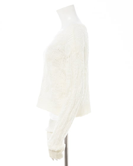 INGNI(イング) 透かし編みニットプルオーバー アイボリー