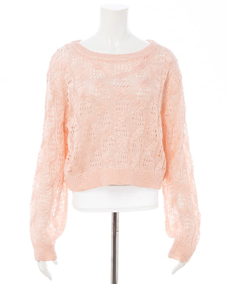 INGNI(イング) 透かし編みニットプルオーバー ピンク